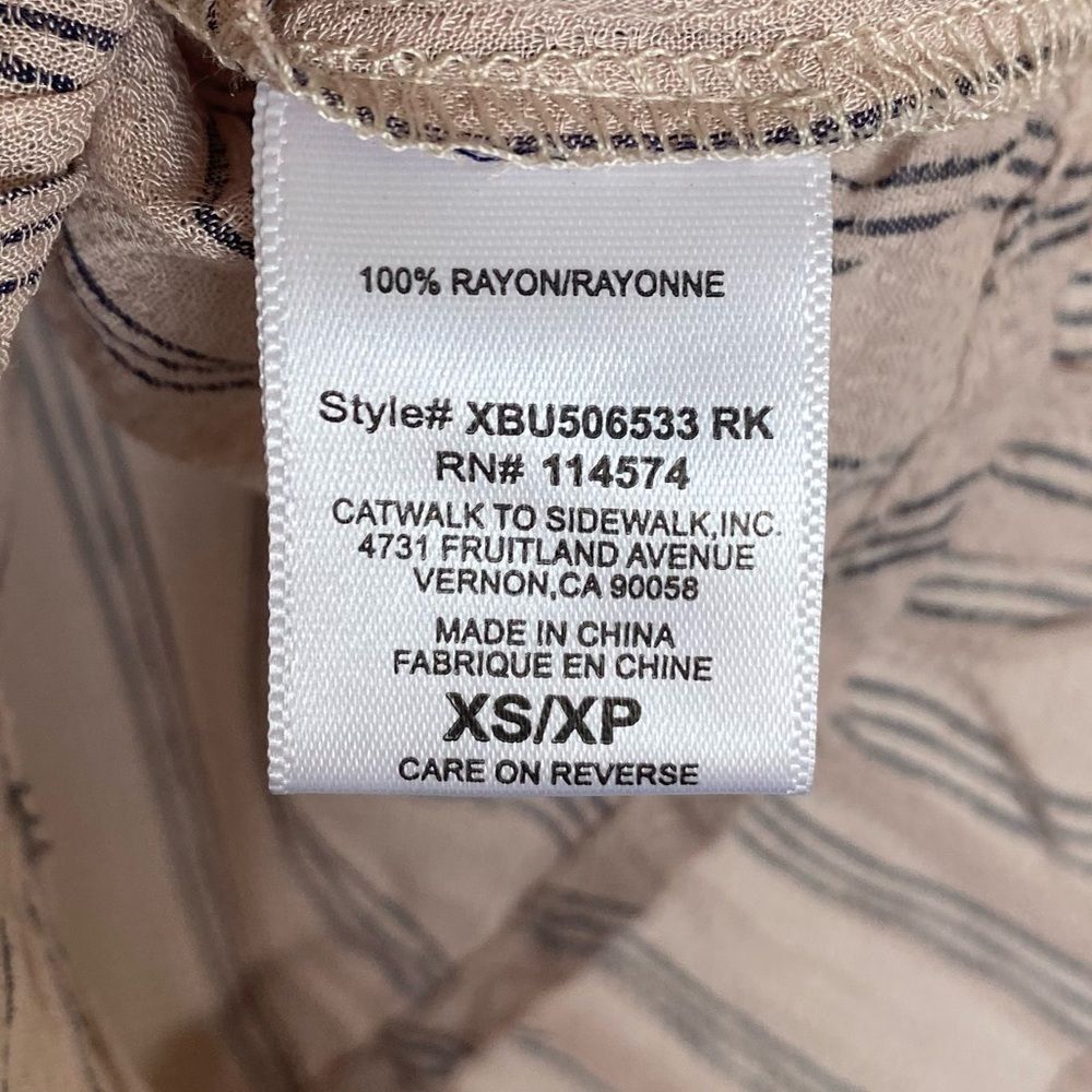 NWT Anthropologie Ro & De Tank Top Pale Pink Striped Ruffle Strap Blouse Size XS - Picture 9 of 12